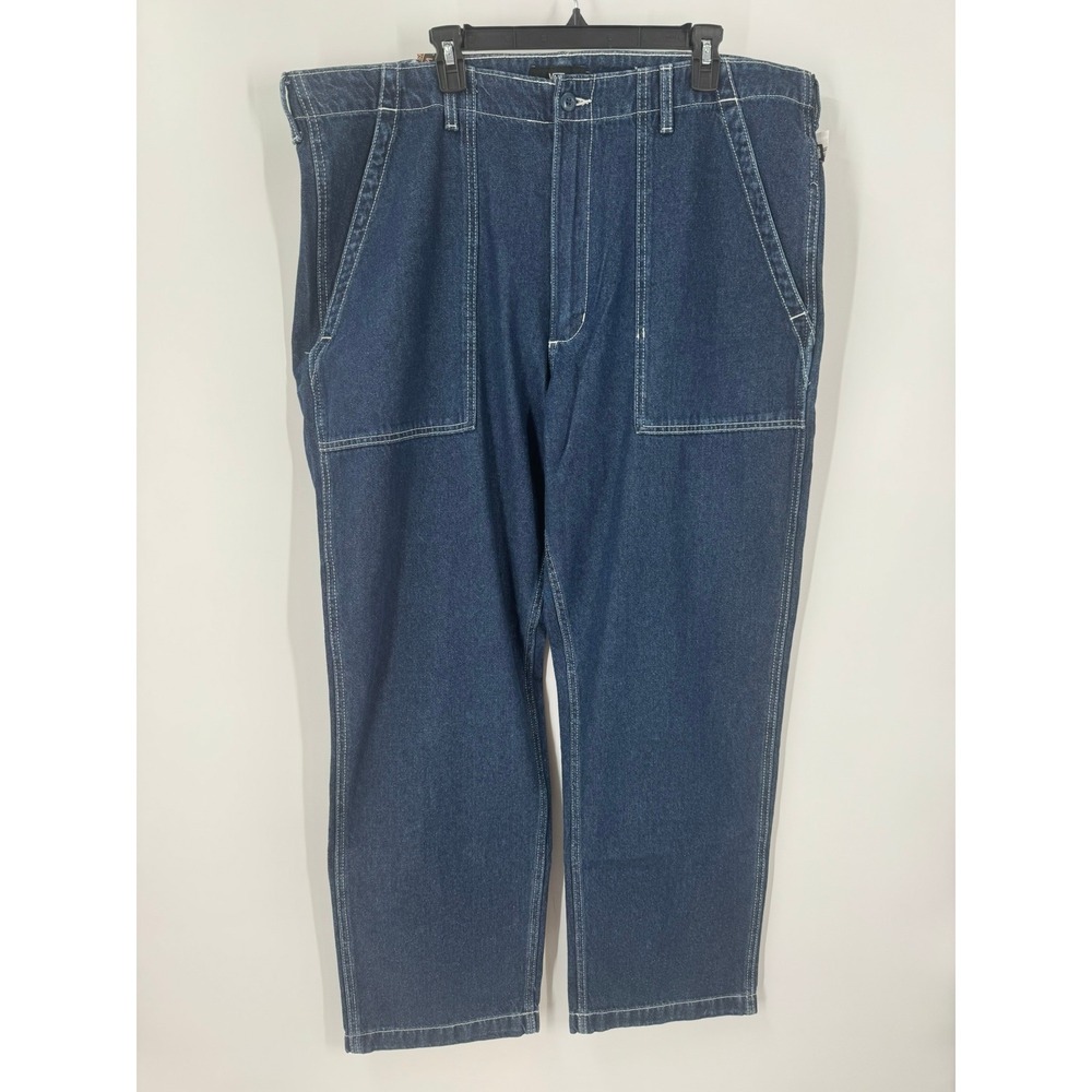 Vans Mens Loose Tapered Carpenter Jeans Dark Wash Contrast Stitch Size 40‎
